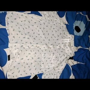 collared floral blouse